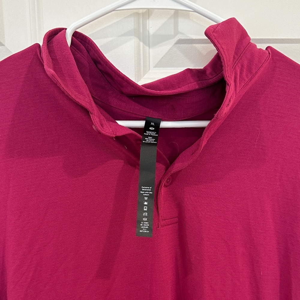 lululemon athletica Men's Magenta Polo Shirt size XL - Picture 2 of 5